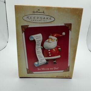 Hallmark Ornament // Santa Claus SO MUCH TO DO // 2004 NIB